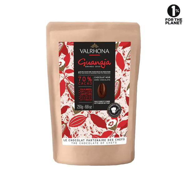 Fèves de Chocolat Noir pour la Pâtisserie Guanaja 70% 250 Gr de Valrhona