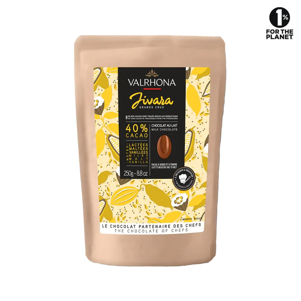 Fèves de Chocolat au Lait pour la Pâtisserie Jivara 40% - 250 Gr | Valrhona