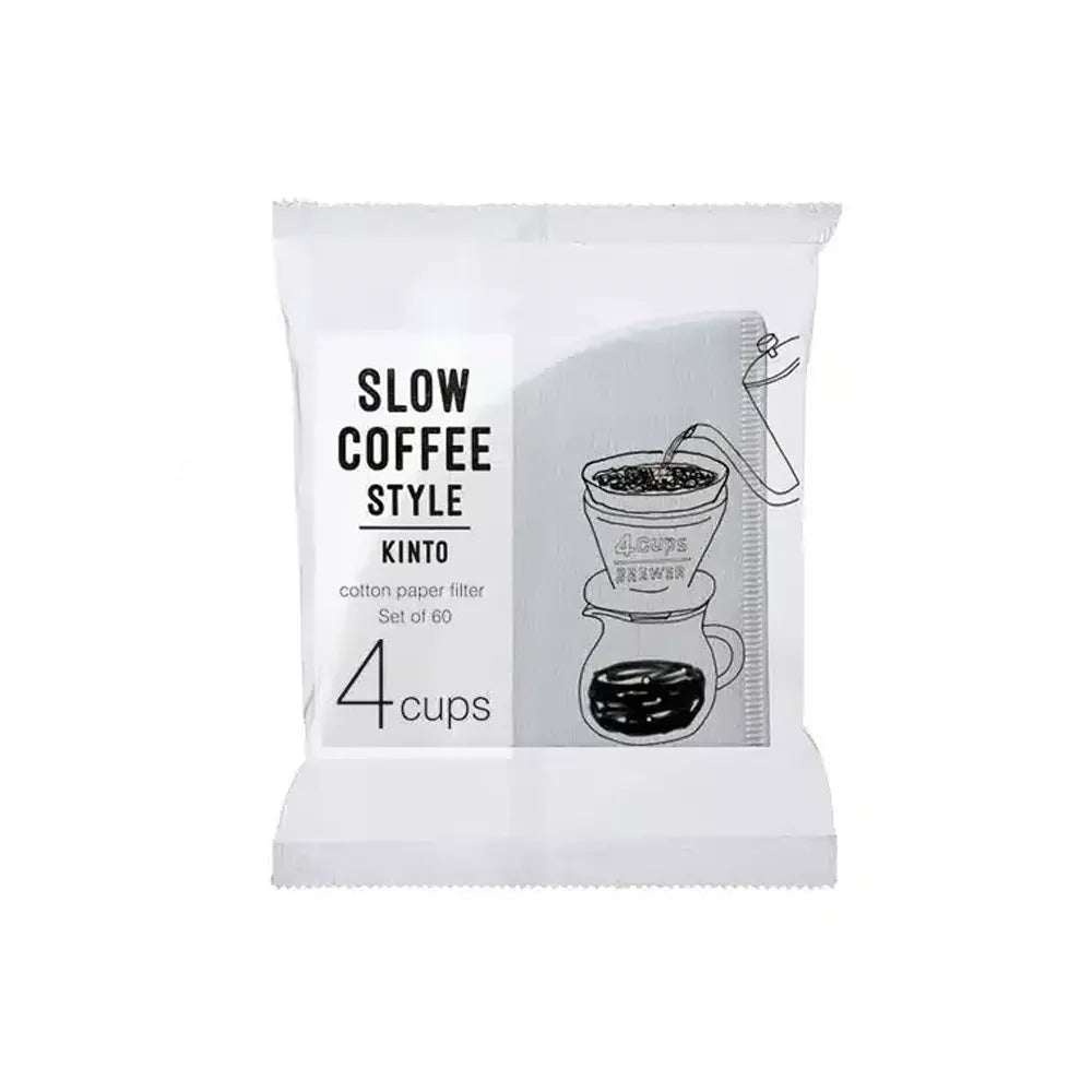 60 Filtres Coniques Blanc - 4 Tasses | Kinto