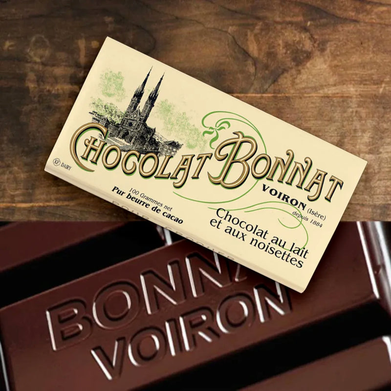 Chocolat au Lait et aux Noisettes 55% cacao 100 Gr de Bonnat