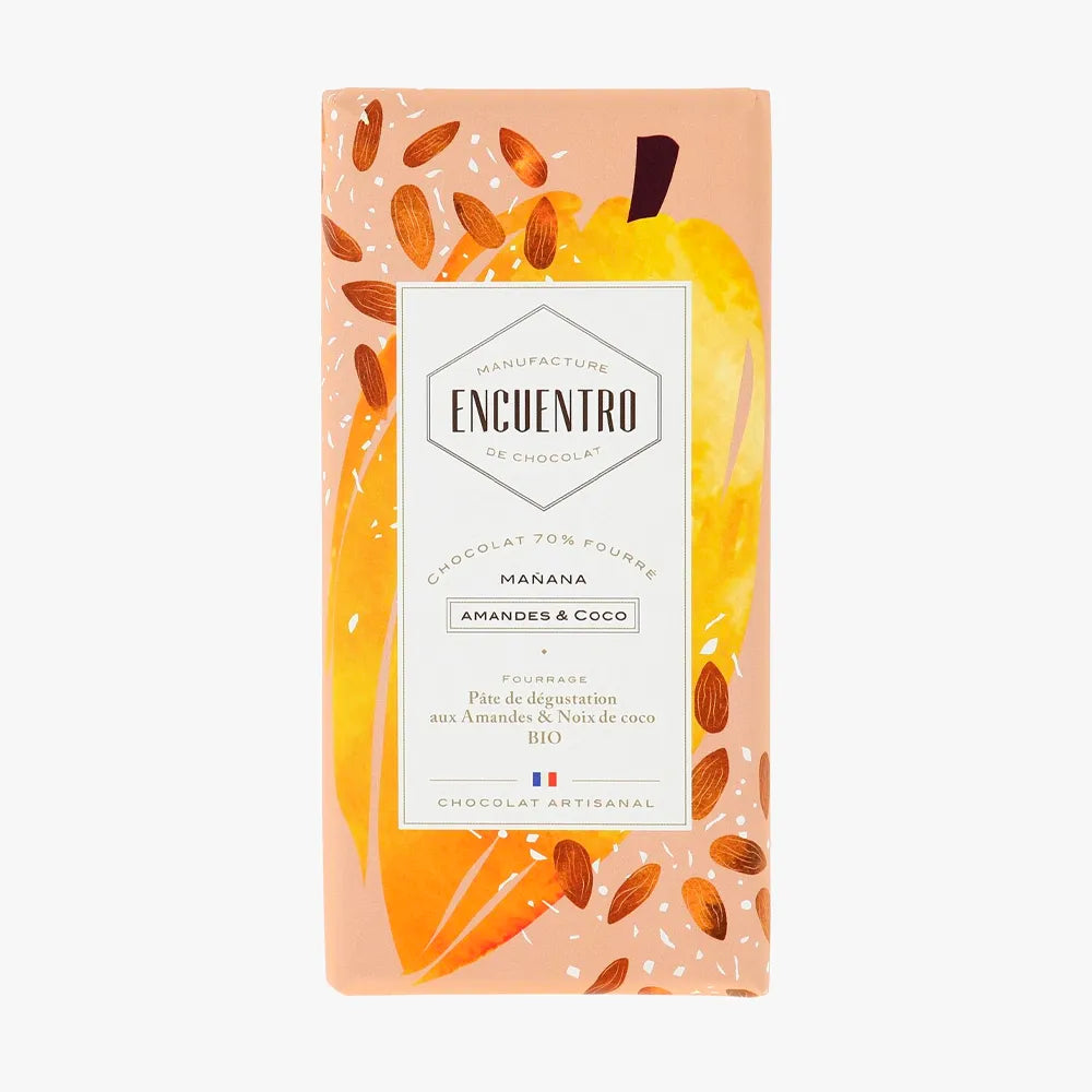 Tablette de chocolat noir Encuentro Amandes & coco