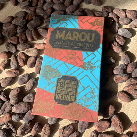 Chocolat Noir au CafÃ© Arabica Lam Dong 64% cacao - 80 g | Marou - Graindecafe