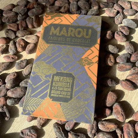 Chocolat Noir MÃ©kong Kumquat Tien Giang 68% cacao - 80 g | Marou - Graindecafe