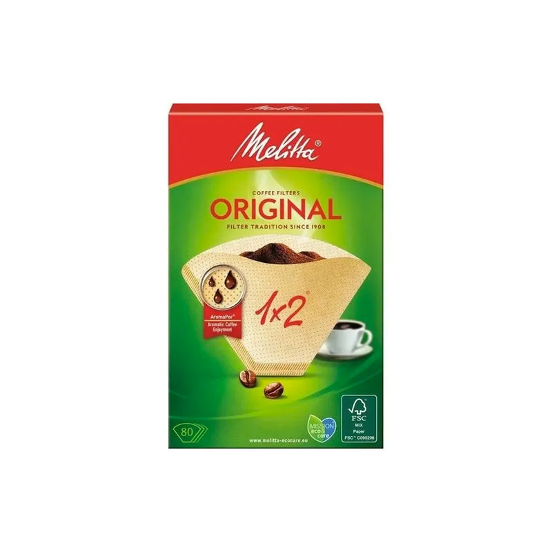 80 Filtres Cornet Papier Brun 1 à 2 Tasses de Melitta