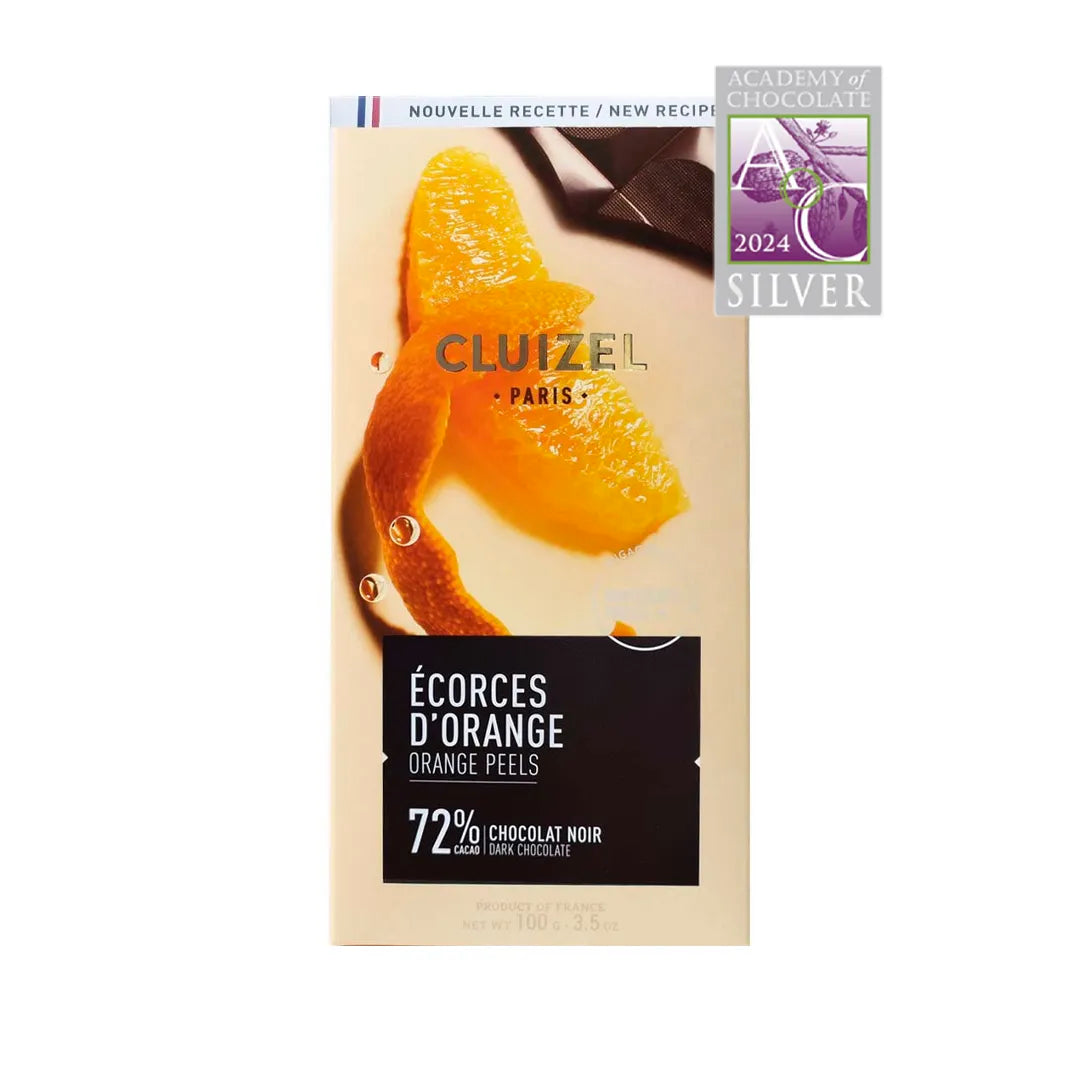 Chocolat Noir BIO Ecorces d'Orange - 70% cacao - 100 Gr | Cluizel Paris
