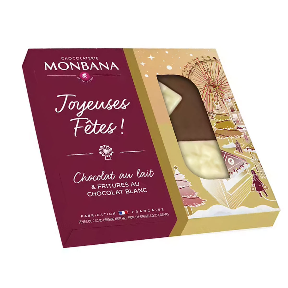Tablette "Joyeuse Fêtes" au Chocolat lait Monbana