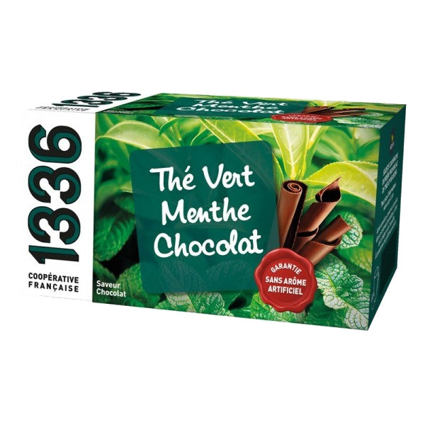 Boite thé vert menthe chocolat sachets 1336