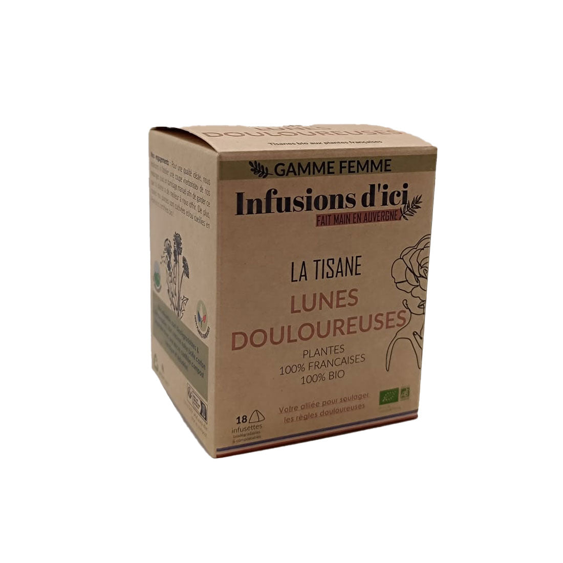 Infusions d'ici boite de 18 infusettes Tisane "Lunes Douloureuses"