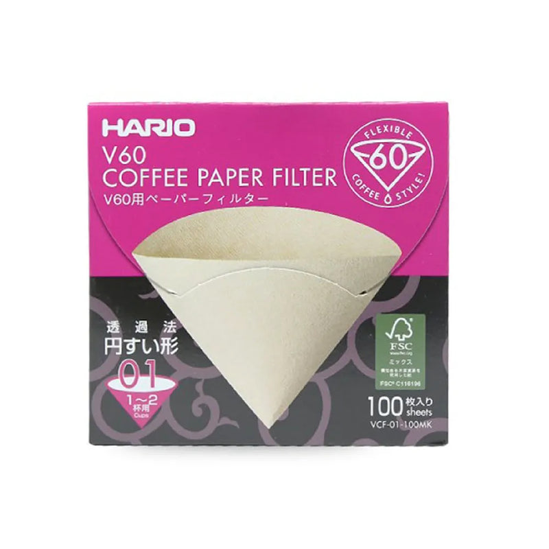 100 Filtres Naturels VCF01-100MK 1 à 2 Tasses de Hario
