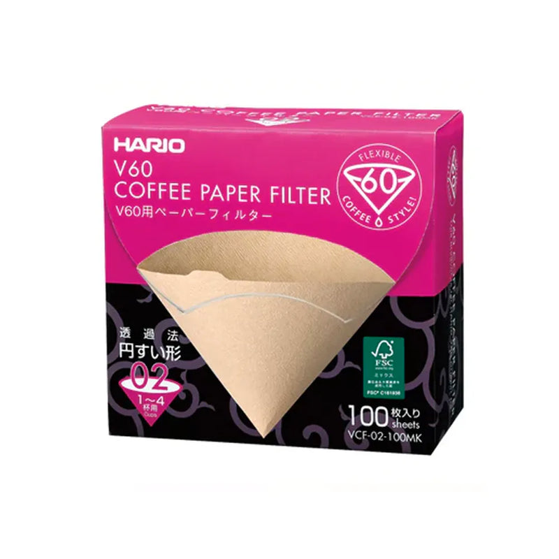 100 Filtres Naturels VCF02-100MK 1 à 4 Tasses de Hario

