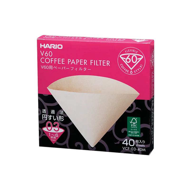 40 Filtres Naturels VCF03-40M 6 Tasses de Hario