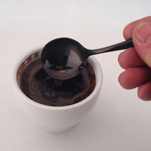 cupping coffee